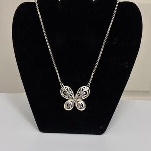 Elegant Brighton Silver Butterfly Pendant Necklace